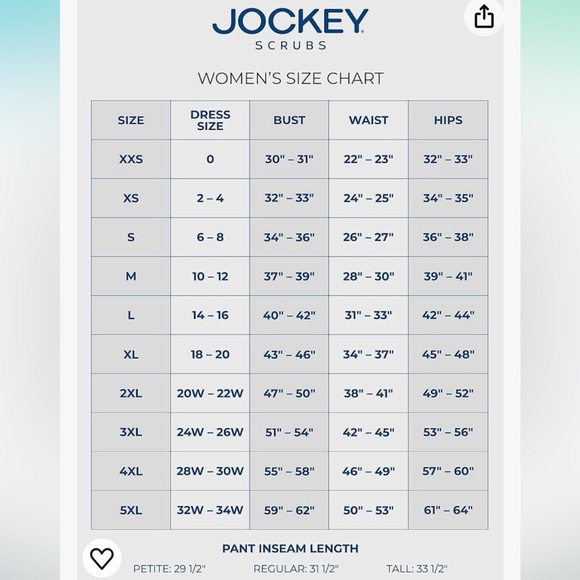 NEW Jockey Scrub Pants Women's Size Small Tall - Picture 4 of 5